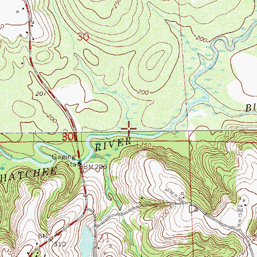 Topographic Map of Seabes Creek, AL