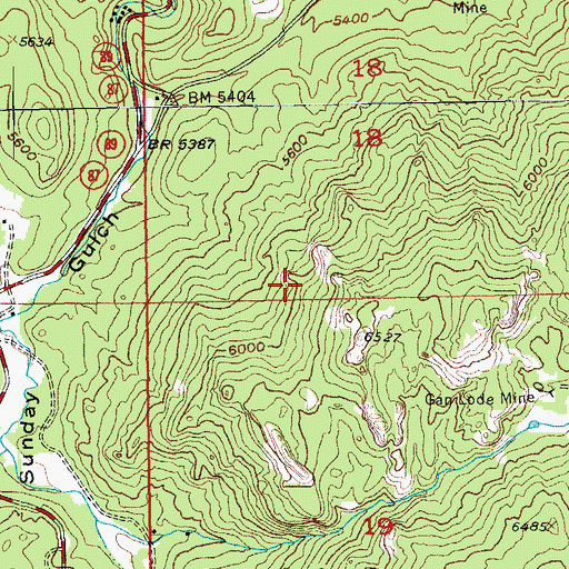 Topographic Map of Tungsten Lode Mine, SD
