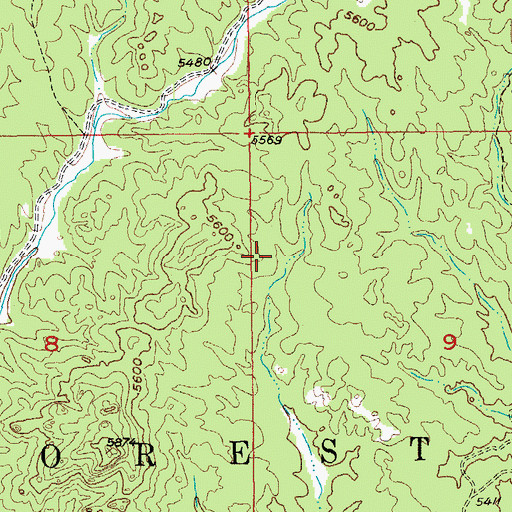Topographic Map of OK Number 2 Lode Mine, SD