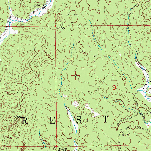 Topographic Map of Mitchell Number 2 Lode Mine, SD
