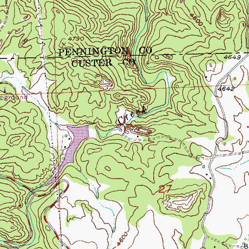 Topographic Map of New England Mine, SD
