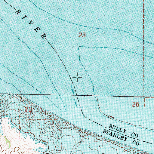 Topographic Map of Little Bend, SD