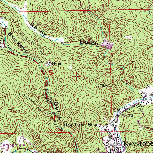 Topographic Map of Grand Island Group Mine, SD