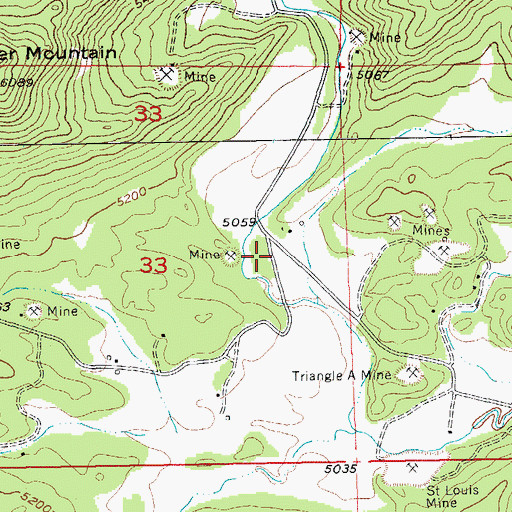 Topographic Map of Mica King Number 3 Claim Mine, SD