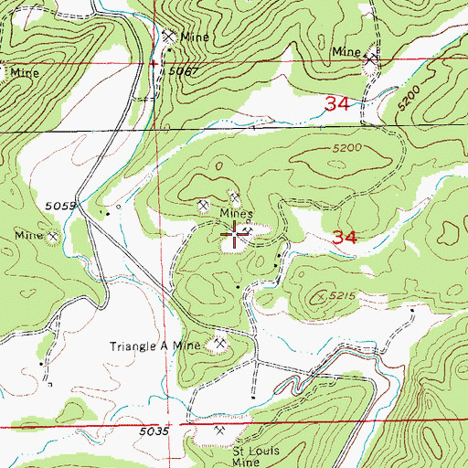 Topographic Map of Hot Shot Mine, SD