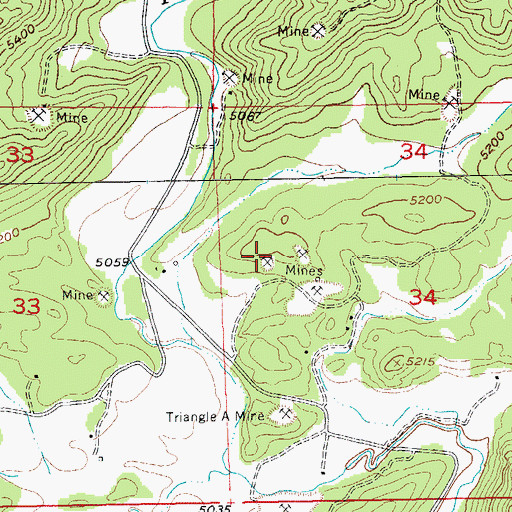 Topographic Map of Beck Lode Mine, SD