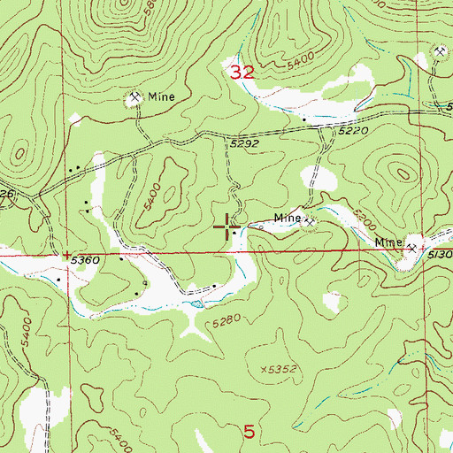 Topographic Map of Bull Moose Lode Mine, SD