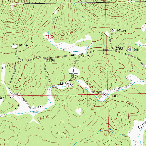 Topographic Map of Flora Lode Mine, SD