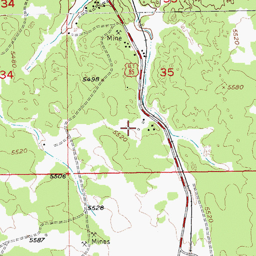 Topographic Map of Lucky Star Prospect Mine, SD