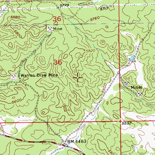Topographic Map of Keystone Lode Mine, SD