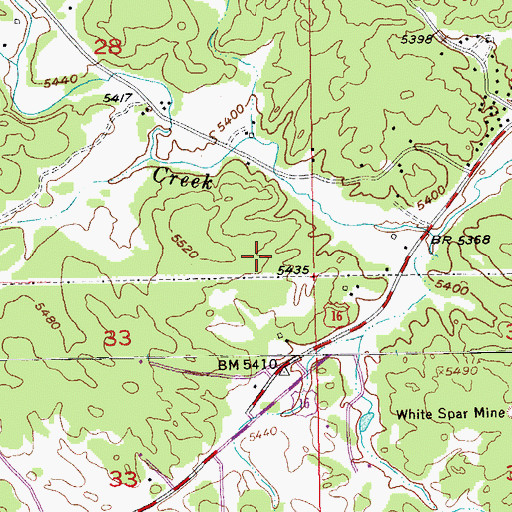 Topographic Map of Raver and Michaud Mine, SD