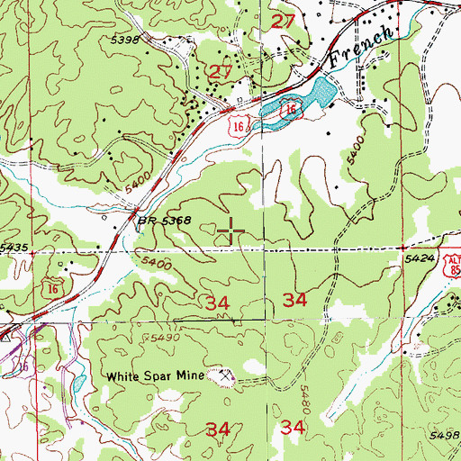 Topographic Map of White Dog Mica Mine, SD