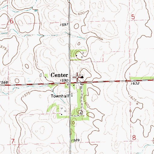 Topographic Map of Salem Lutheran Church, SD