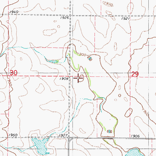 Topographic Map of Advent Cemetery, SD
