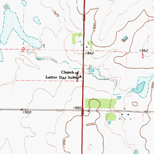 Topographic Map of The Church of Latter Day Saints, SD