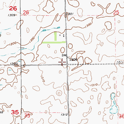 Topographic Map of Oneida Township Hall, SD