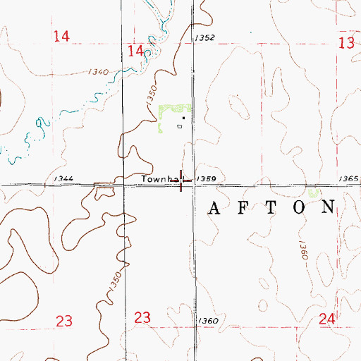 Topographic Map of Afton Township Hall, SD