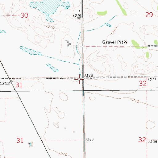 Topographic Map of Warren Township Hall, SD