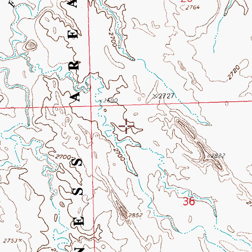 Topographic Map of Badlands National Park, SD