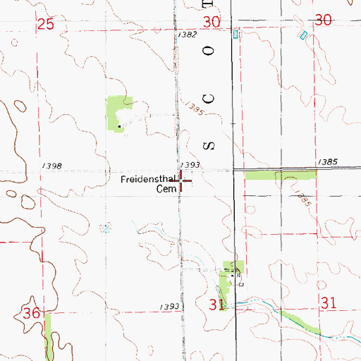 Topographic Map of Lutheran Church, SD