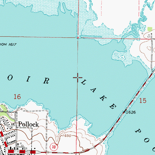 Topographic Map of Pocasse National Wildlife Refuge, SD