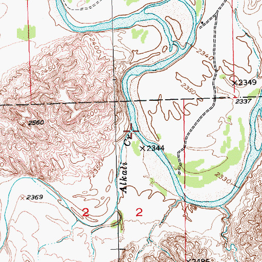 Topographic Map of Alkali Creek, SD
