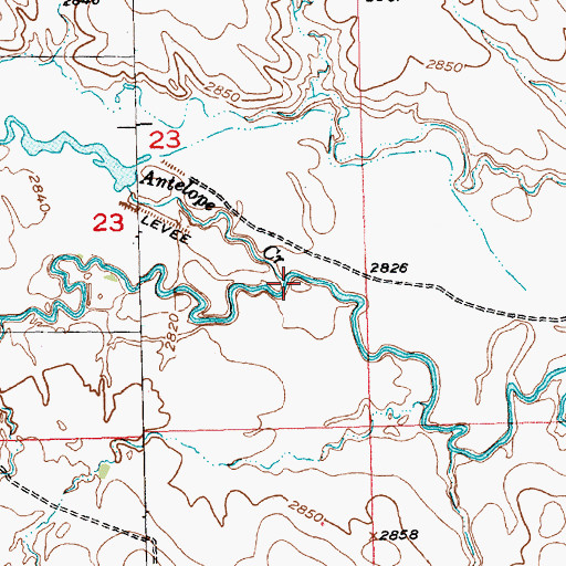 Topographic Map of Antelope Creek, SD