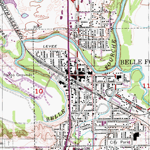 Topographic Map of Belle Fourche, SD