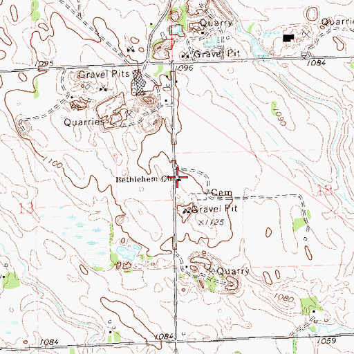 Topographic Map of Bethlehem Church, SD