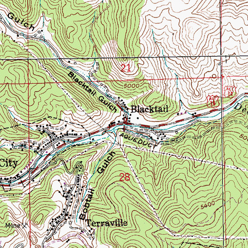 Topographic Map of Blacktail, SD