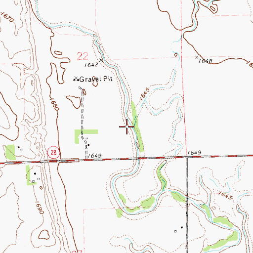 Topographic Map of Bullhead Run, SD