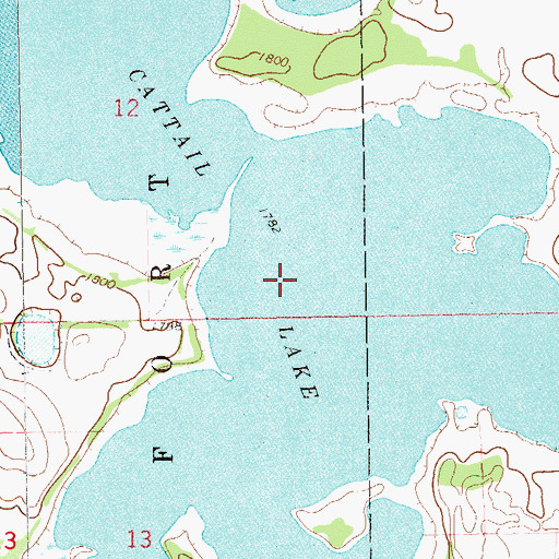 Topographic Map of Cattail Lake, SD