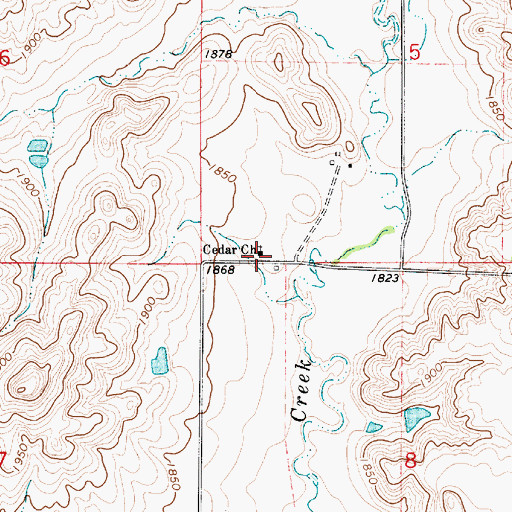 Topographic Map of Cedar Church, SD