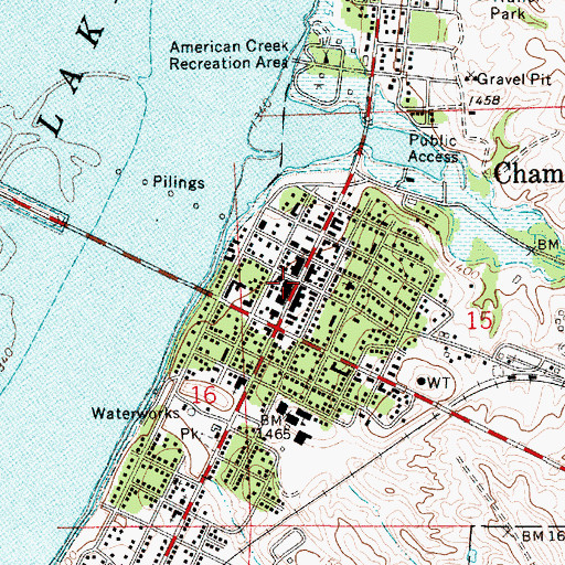 Topographic Map of Chamberlain, SD