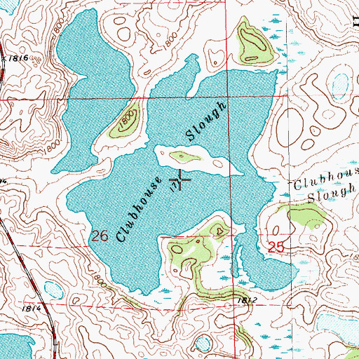 Topographic Map of Clubhouse Slough, SD