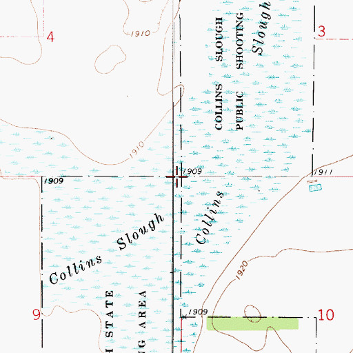 Topographic Map of Collins Slough, SD