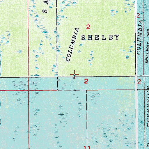 Topographic Map of Columbia Road Reservoir, SD