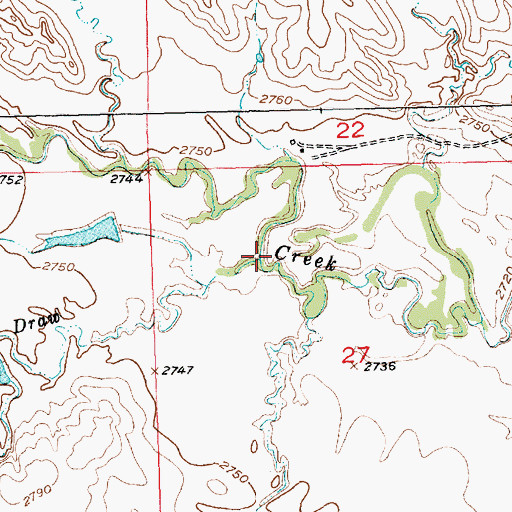 Topographic Map of Cottonwood Draw, SD