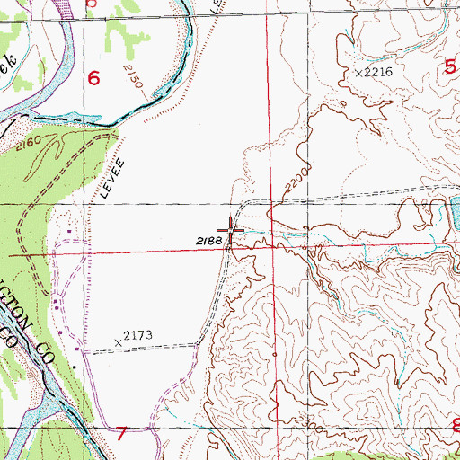 Topographic Map of Cow Creek, SD