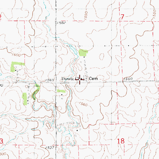 Topographic Map of Danzig Church, SD