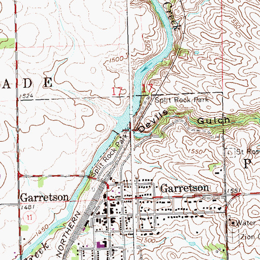 Topographic Map of Devils Gulch, SD
