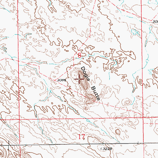 Topographic Map of Dogie Butte, SD