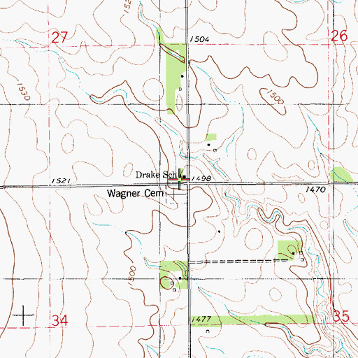 Topographic Map of Drake School, SD