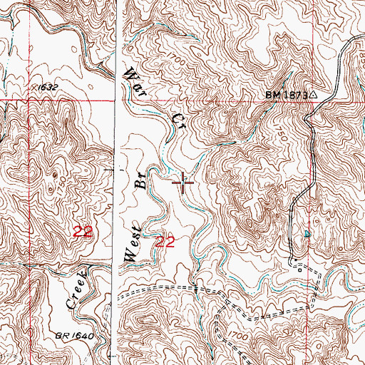Topographic Map of East Branch War Creek, SD