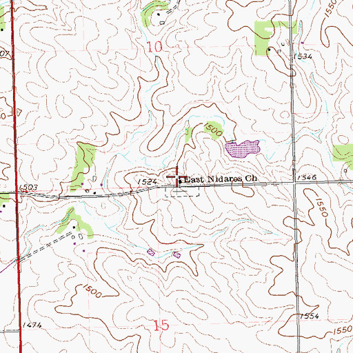 Topographic Map of East Nidaros Church, SD