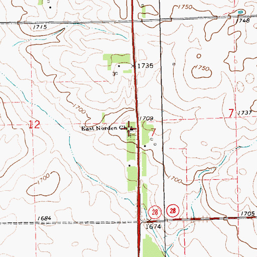 Topographic Map of East Norden Church, SD