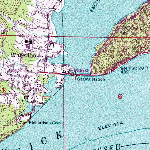Topographic Map of Second Creek, AL