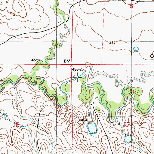 Topographic Map of Elm Creek, SD