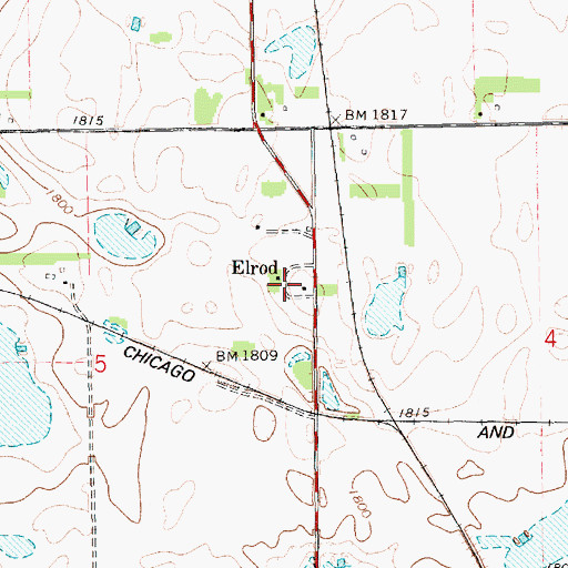 Topographic Map of Elrod, SD