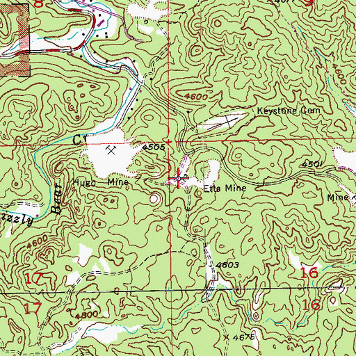 Topographic Map of Elta Mine, SD